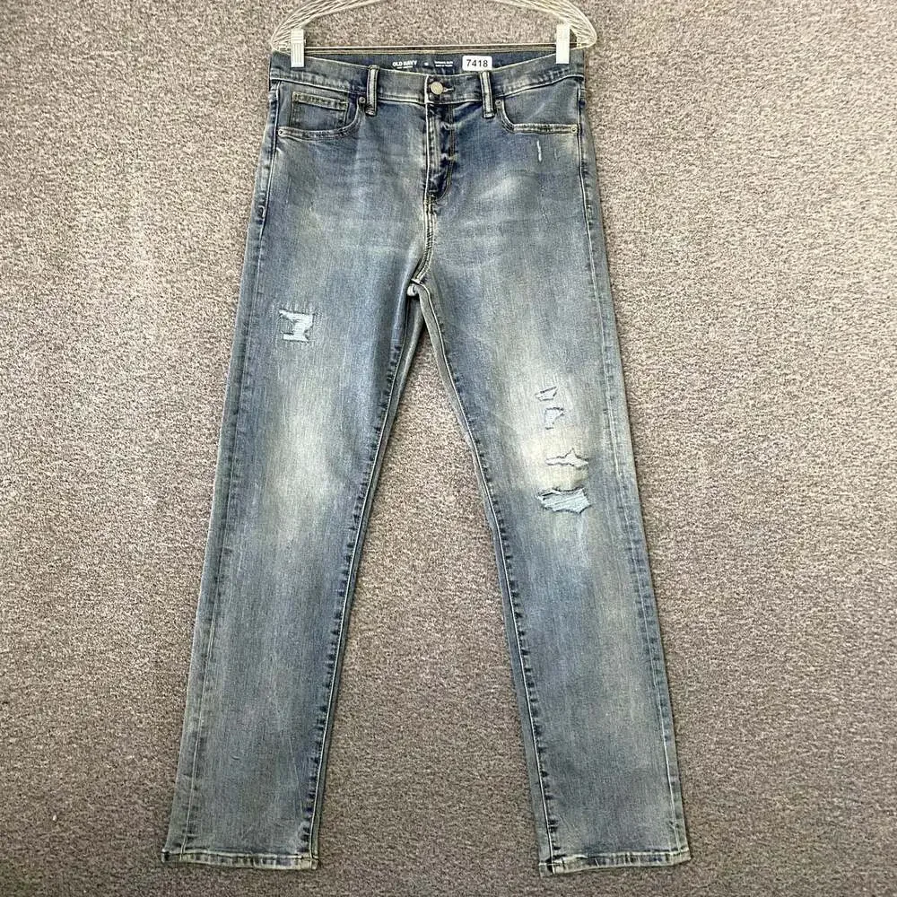 Old Navy Boys Size 18 Blue Stretch Denim Karate Slim Straight Leg Jeans